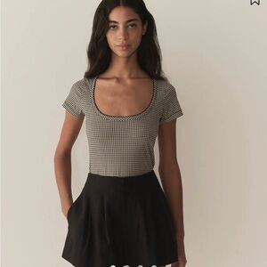 Doen Black and White Gingham Top